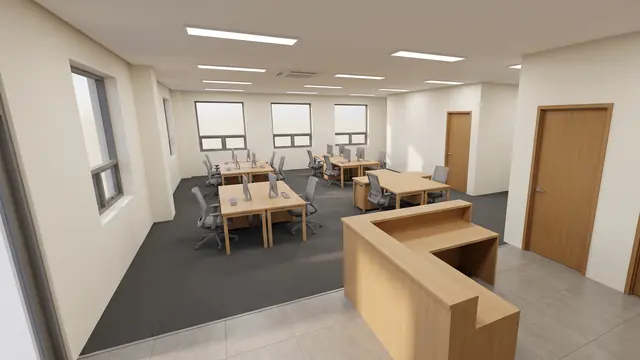 입구에서 본 오픈오피스 투시도